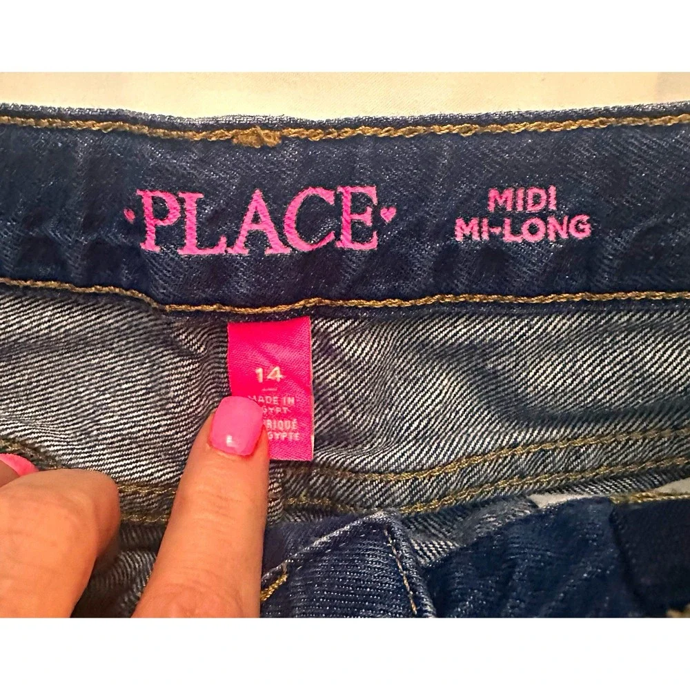 The Children's Place Girls 14 Blue Denim Bermuda Shorts 7